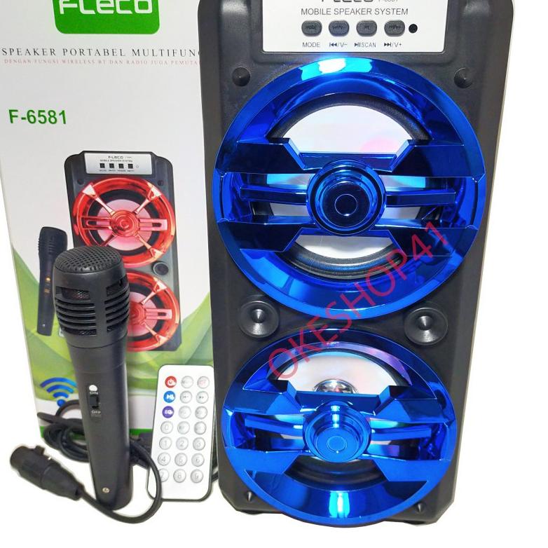 ✾ Fleco F-6581 Speaker Bluetooth Portable Super Bass ➨