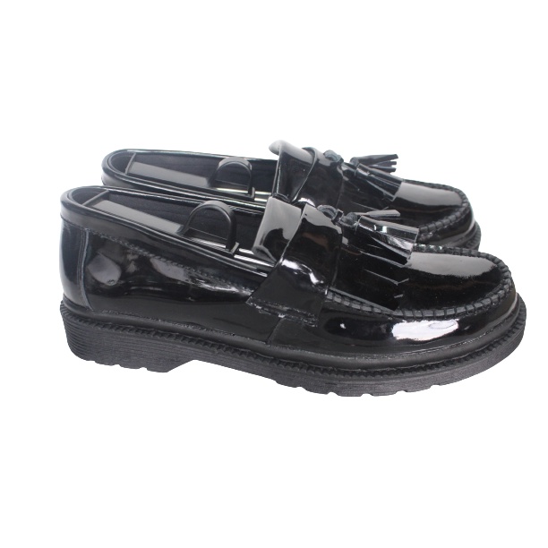 Sepatu Dokmart Penny Loafer Full Black OxFord Bahan Kulit Asli - Dr Martin Docmart Sepatu Dokmar