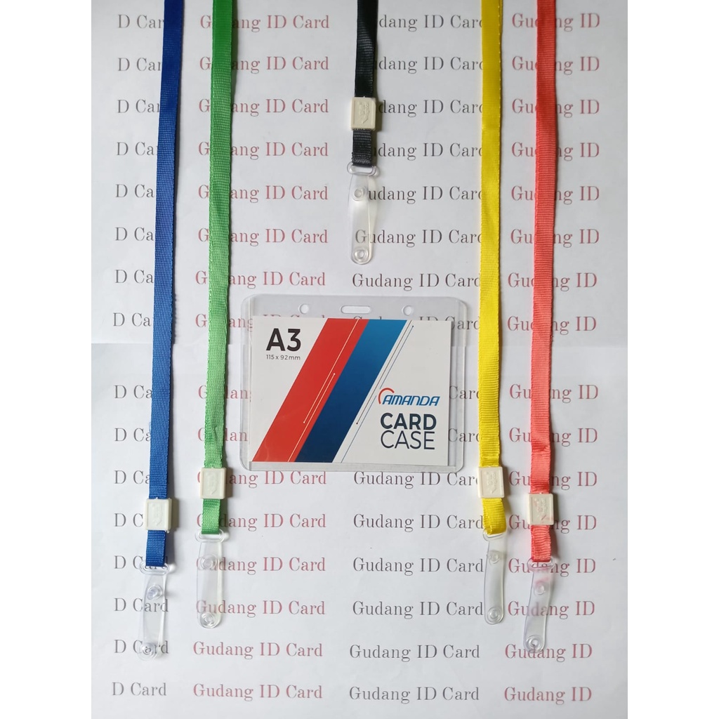 

Paket Tali Kait Karet Kilap Impor 1CM + Card Case A3