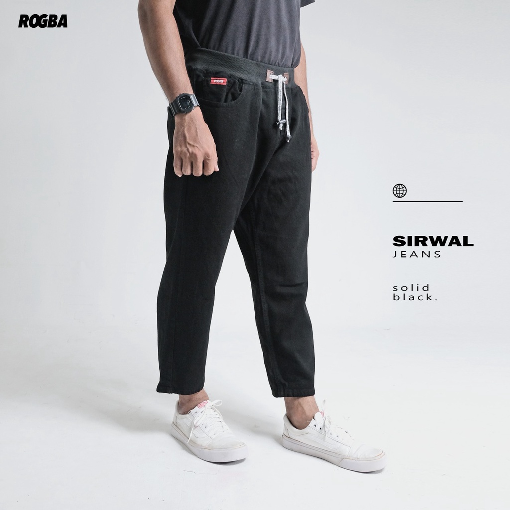 Celana Sirwal Jeans Rogba Celana Panjang La Isbal Rosal Rompi shalat Muslim Dewasa