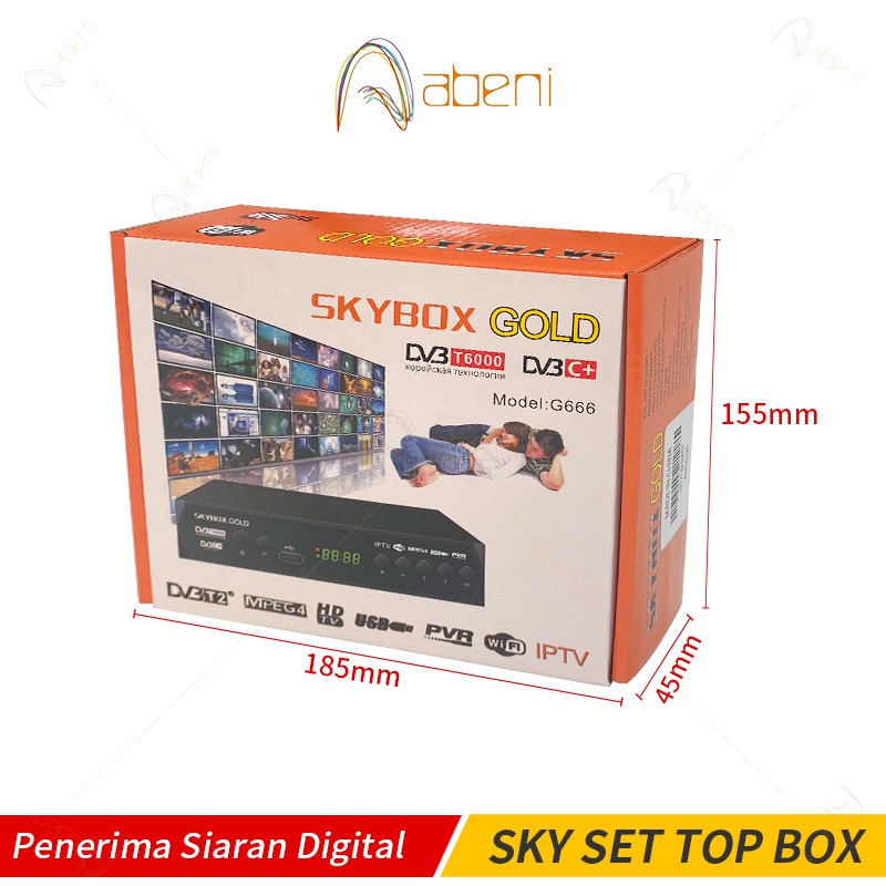 Abeni Set Top Box TV Digital DVB-T2 Receiver Penerima Siaran Full HD/ STB Wifi Bisa Youtube