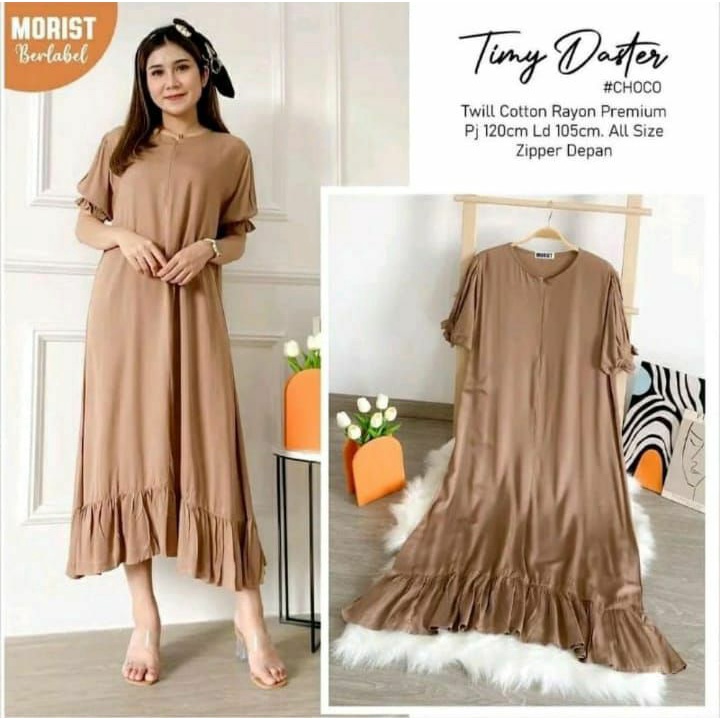 Dress Timy Polos Jumbo Busui Rayon Tebal / Daster Busui Murah / Daster Kekinian Terbaru