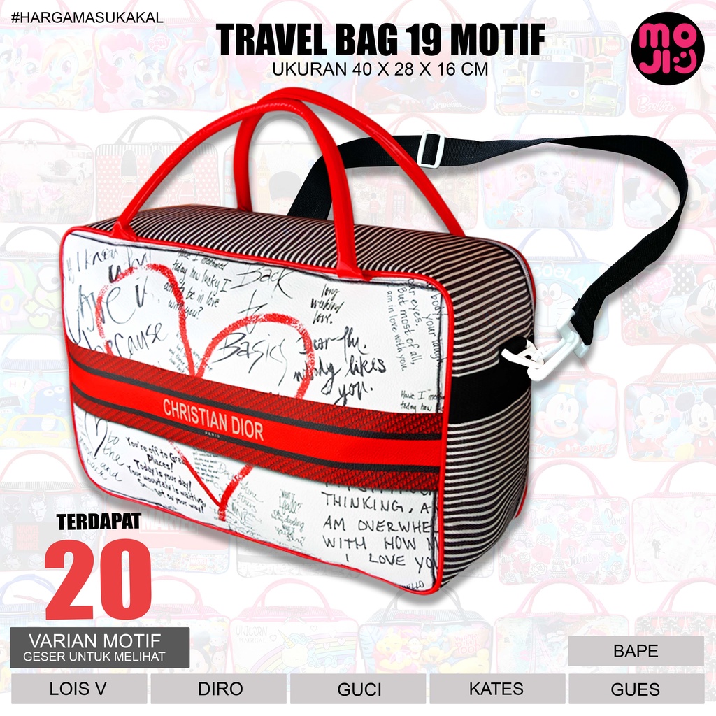 Tas Mudik Tas Travel Bag Branded - Tas Selempang Pakaian Dewasa Model Koper Besar  - MOJI