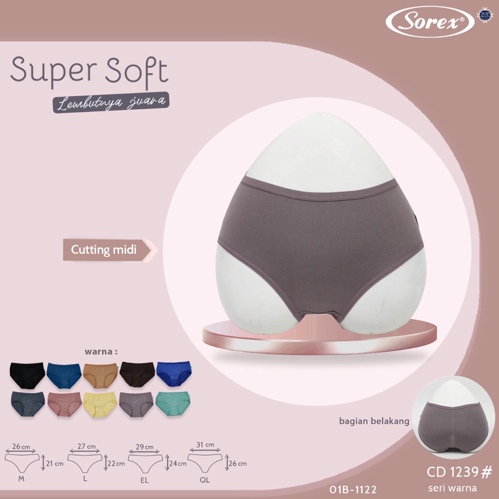 CD 1239 SOREX - CELANA DALAM WANITA SOREX ART 1239 - CD WANITA TERLARIS - CD SOREX BASIC -CELANA DALAM WANITA SOREX HALUS DAN NYAMAN - PAKAIAN DALAM WANITA - CD WANITA SOREX - BAHAN SUPER SOFT SOREX TALI KECIL BAHAN HALUS CEPAT KERING SUPER LEMBUT