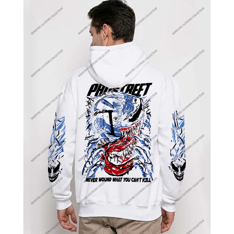 Hoodie Prostreet Venom Putih Prostreet Remaja Bahan Tebal / Hoodie Sunmori Pria / Hoodie Rider Jepang