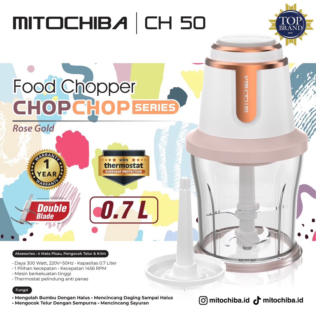 Mitochiba Chopper Mini CH-50 ChopChop Series CH50 0.7 Liter Food Chopper