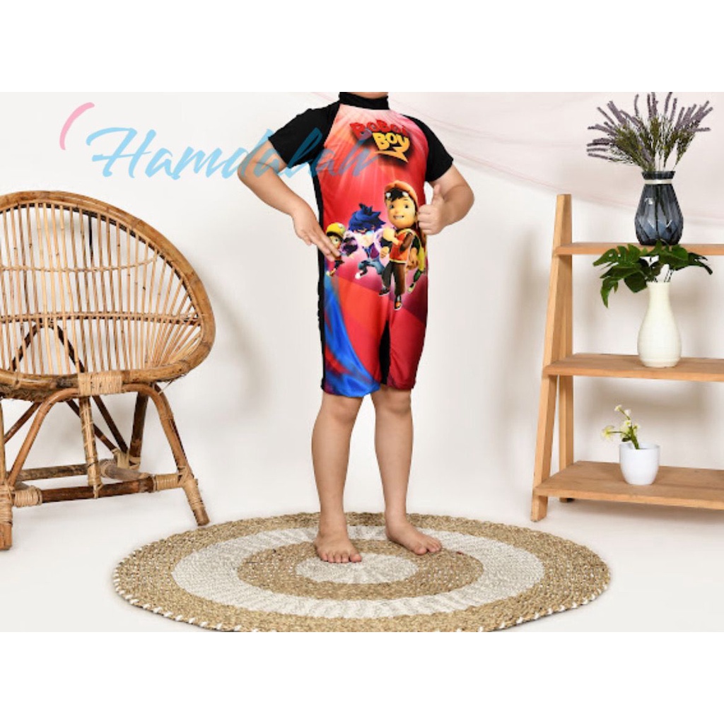baju renang anak laki laki boboiboy merah