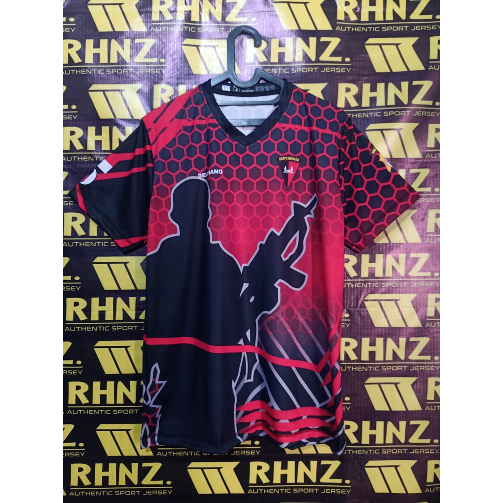 JERSEY PRINTING BRIMOB/BAJU PRINTING BRIMOB/KAOS JERSEY PRINTING POLRI/ATASAN LENGAN PENDEK TNI/BAJU