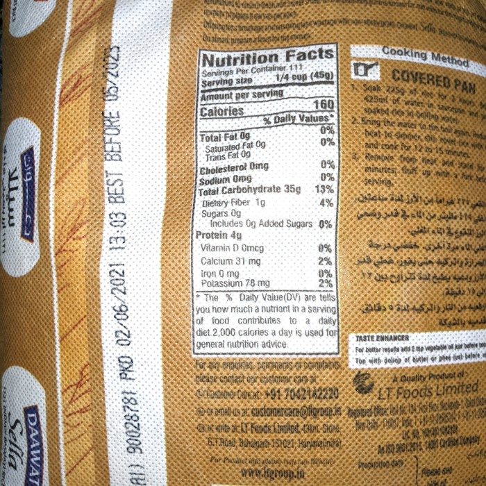 

DAAWAT SELLA 1121 CREAMY BASMATI RICE 5KG