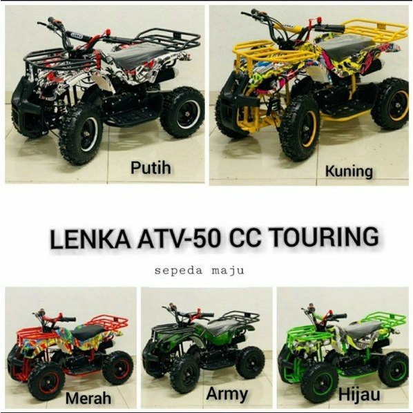 MAINAN ANAK MOTOR ATV LENKA 50CC TOURING BENSIN RODA EMPAT TERBARU