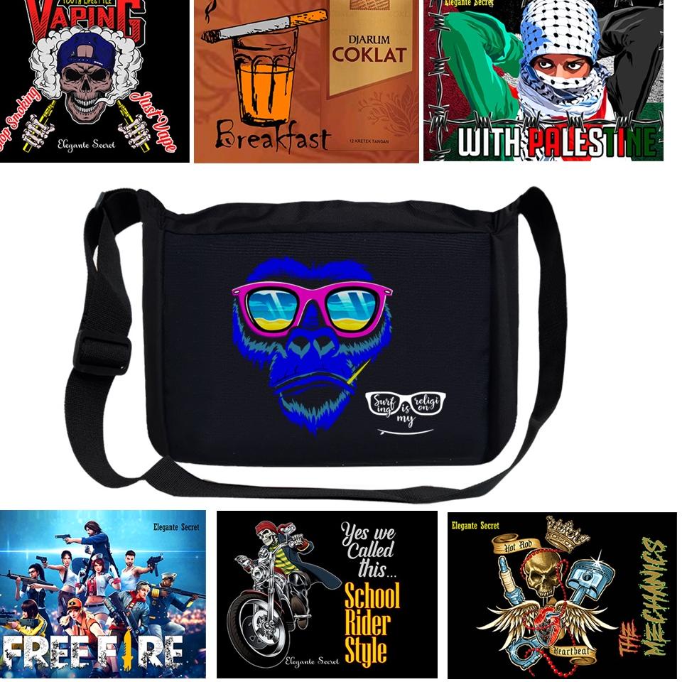 HARGA TERMURAH Tas Selempang Sekolah Pria Distro Sublim Astronot Nasa Squid Game PUBG Free Fire FF F
