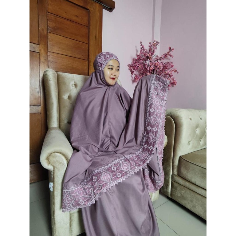 Mukena Dewasa Siti Hawa Bordir Songket