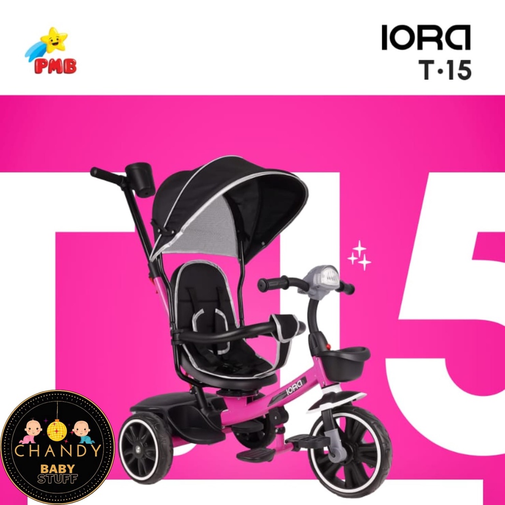 SEPEDA ANAK RODA TIGA IORA T15 ( MUSIK, LAMPU &amp; KURSI BISA DI PUTAR )