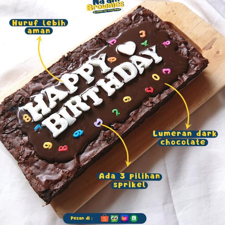 

♪ KUE BROWNIES GLAM BISA REQUEST HURUF ✪