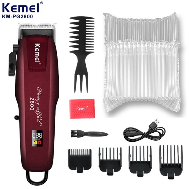 Mesin Cukur Rambut Kemei KM PG 2600 Rechargeable Alat Potong Rambut 100% Original