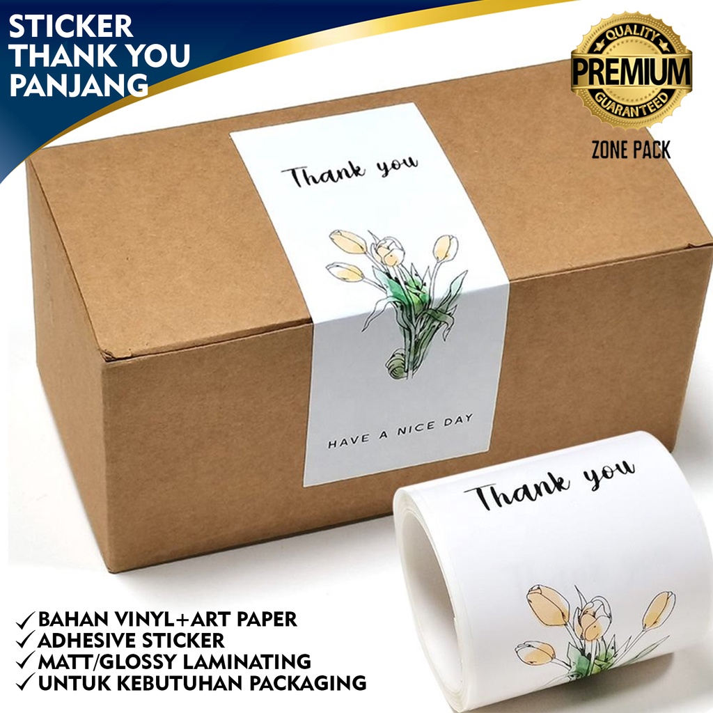 

[50 PCS] Stiker Thank You Panjang | Sticker Segel Packing Box Online Shop | Stiker Thank You Segel Hampers