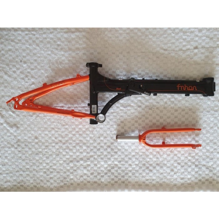 Frame Fnhon Blast + Handlepost warna orange hitam orange black 2 warna V Brake