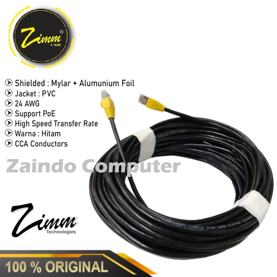 KABEL LAN UTP CAT 5E ZIMM LINK 305M, KABEL LAN ZIMMLINK CAT 5E / KABEL LAN UTP  ZIMM LINK WARNA ABU-ABU / HITAM