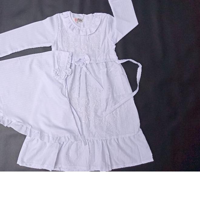 ♗ Gamis putih gamis manasik gamis muslim anak perempuan bahan katun Doby katun minyak dan wolfish ✻