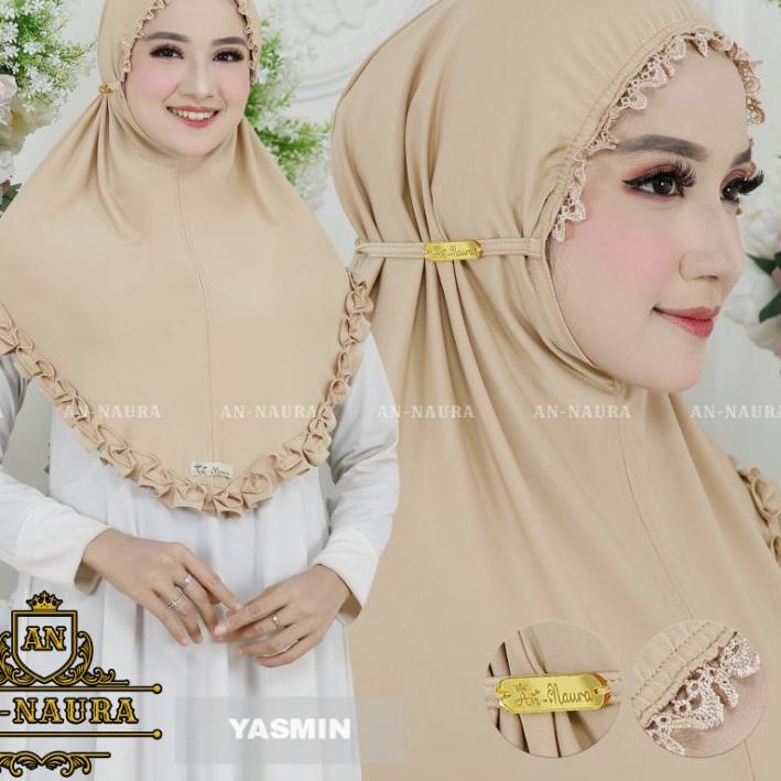 ☺ Bergo kerut renda yasmin terbaru - jilbab jersey kerut viral - kerudung jersey renda kerut ❇
