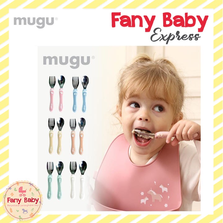 MUGU TODDLER SPOON &amp; FORK - SENDOK &amp; GARPU MAKAN BAYI