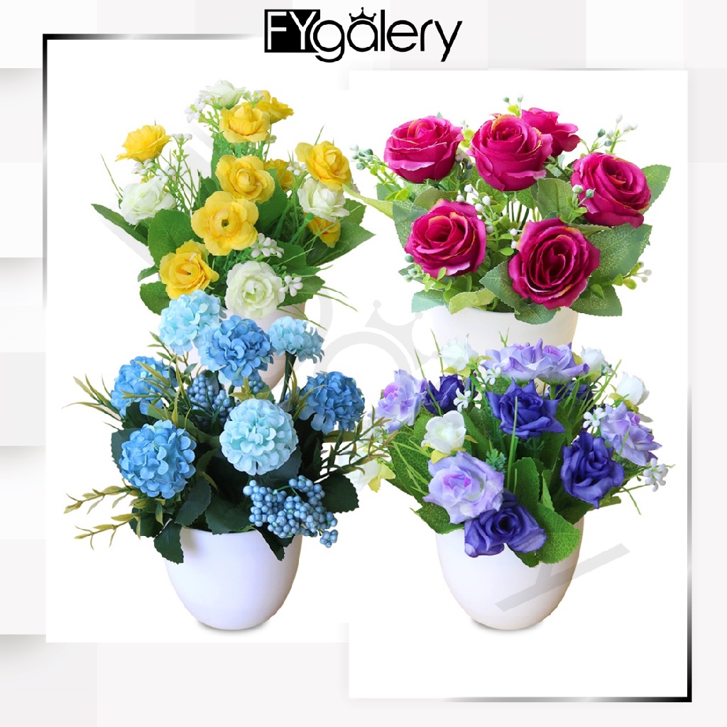 FYGALERY PT13 PT14 PT15 PT16 Pot Tanaman Hias Bunga Hias Plastik Ornamen Pot Bongsai Artificial Flower Decoration