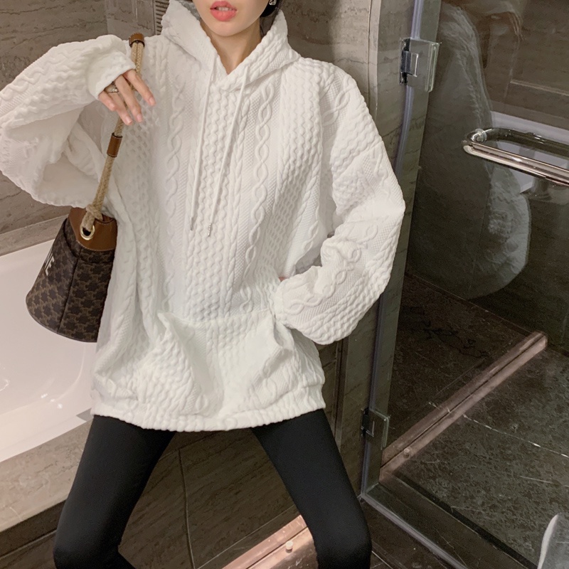 XIAOZHAINV Korean Style Lengan Panjang Sweater Oversize Hoodie Wanita