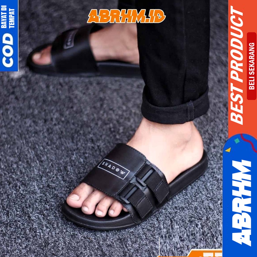 ABRHM x FLUK Sandal Slide Pria Sandal Slop Pria Ori Distro Sendal Selop Cowok / Cowo Keren Kekinian