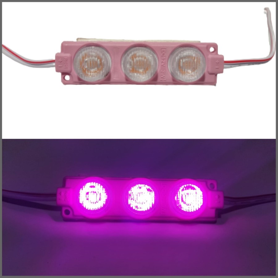 LAMPU LED MODUL STRIP 3MATA 12V MODUL MATA TIMBUL WATERPROOF