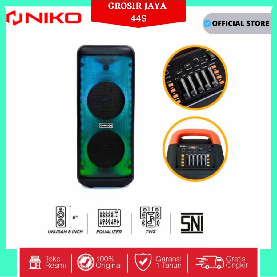 NIKO Speaker Blueetooth 8 inch DINO 8A - 1 Mic