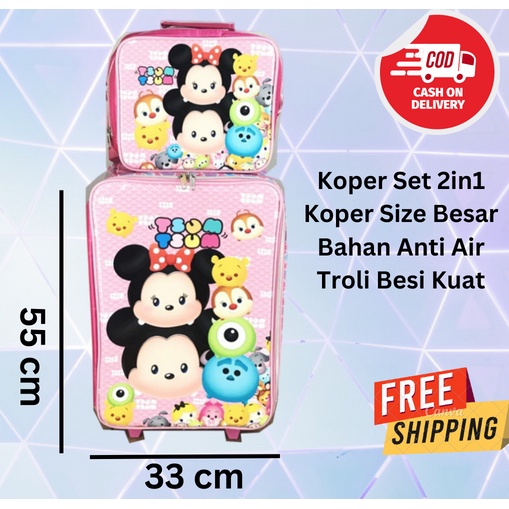 IMPORT ~ Koper Set 2in1 ~ Koper Set Sekolah Anak SD Anti Air UNICORN EKSTRA JUMBO 55 x 33 x 22