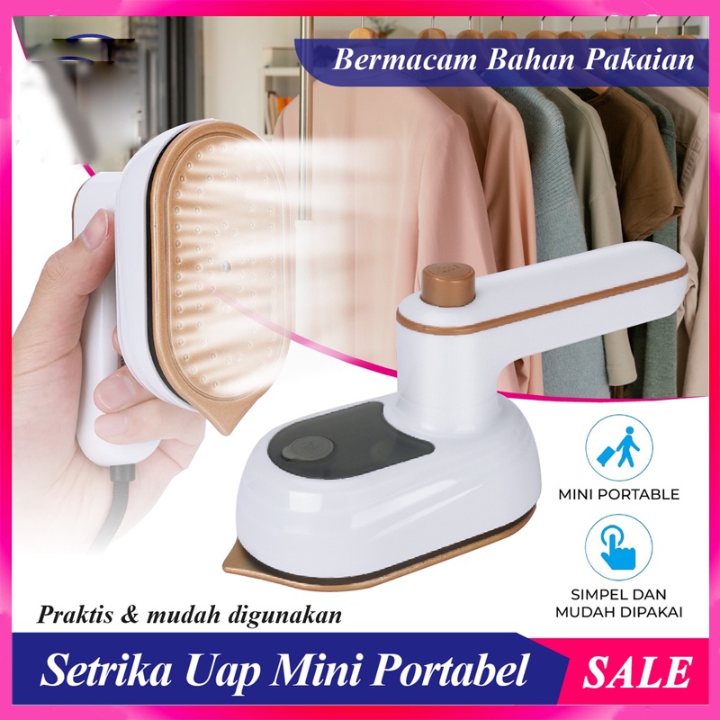 Setrika Uap Portable Mini Traveling Setrika Elektrik Panas 180 °C Praktis Pakaian Baju Kering Basah  Mikro Profesional Genggam Mesin Setrika Mini Portabel Rumah Tangga Setrika Uap Pakaian Rumah Travel Steamer