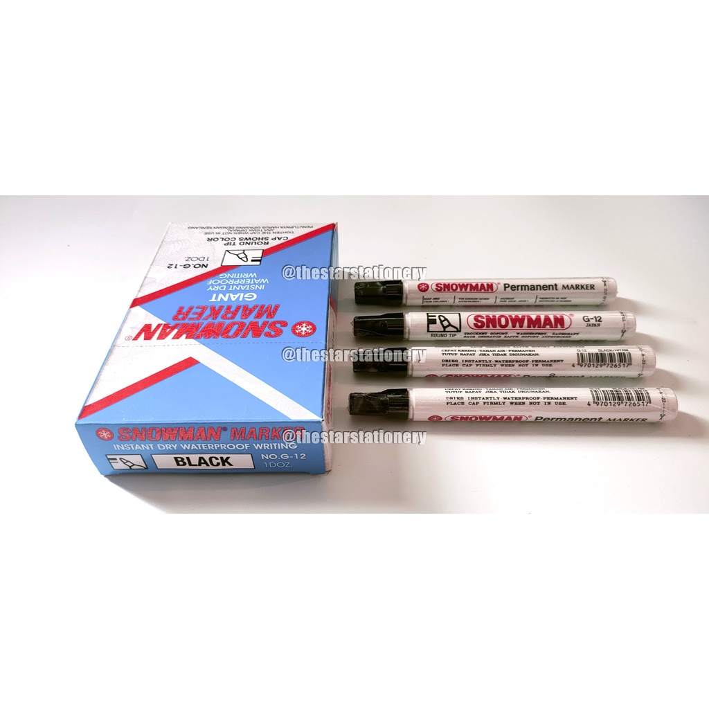 

(1 Biji) Spidol Permanen Marker Snowman G-12 / Spidol Snowman G12 / Permanent Marker G 12