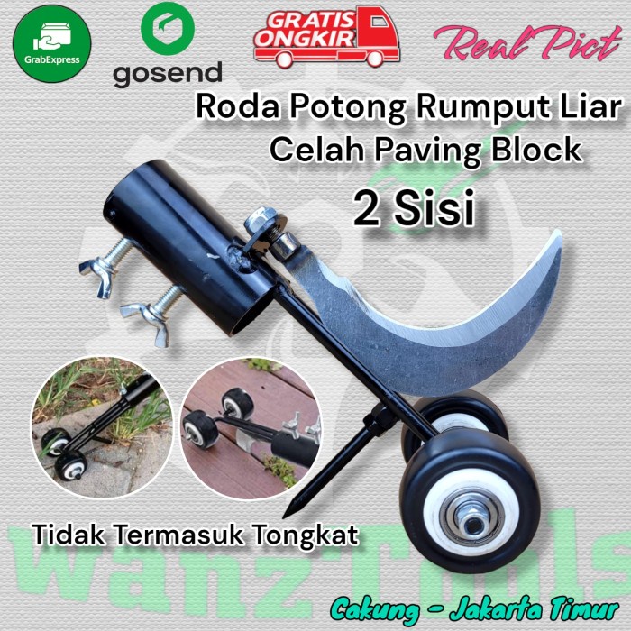 RODA ALAT PEMBERSIH RUMPUT LIAR DI HALAMAN RUMAH TAMAN PAVING BLOCK