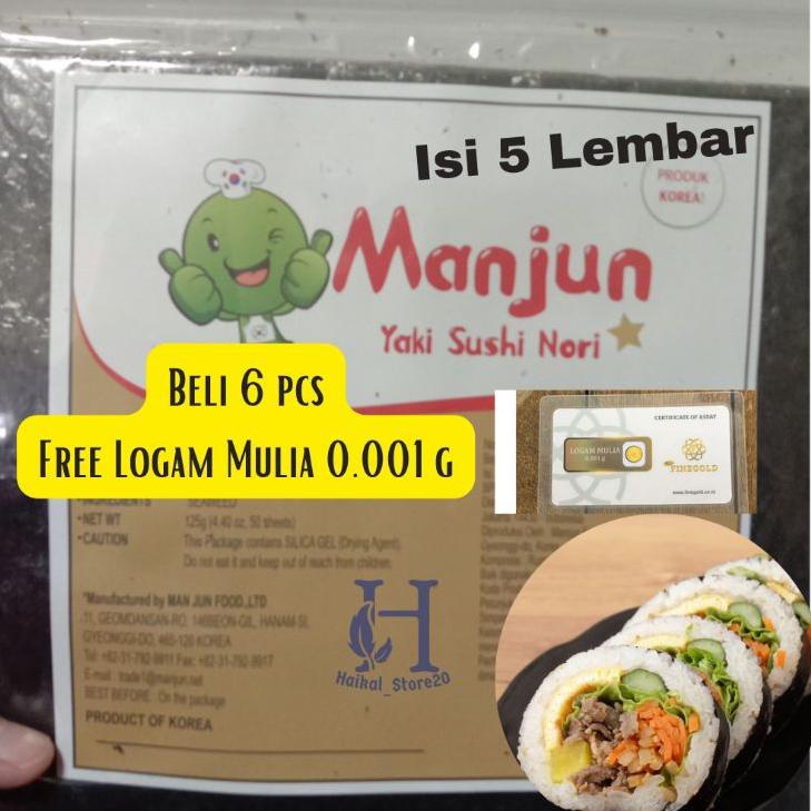 

Produk Oke MANJUN Nori Sushi isi 5 Lembar Halal │ Yakinori Import Kimbab/ Gimbab │ Lembar Rumput Laut | Grade B