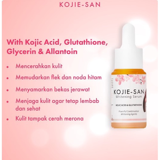 Kojie-San Serum  Niacinamide Brightening Serum Kojic Acid / Whitening Serum / Salicylic Acid Acne Serum BPOM