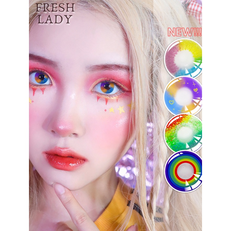 SOFTLENS COSPLAY ANIME RAINBOW COLOR EYE SERI PELANGI RAINBOW MAKEUP FASHION ANIME