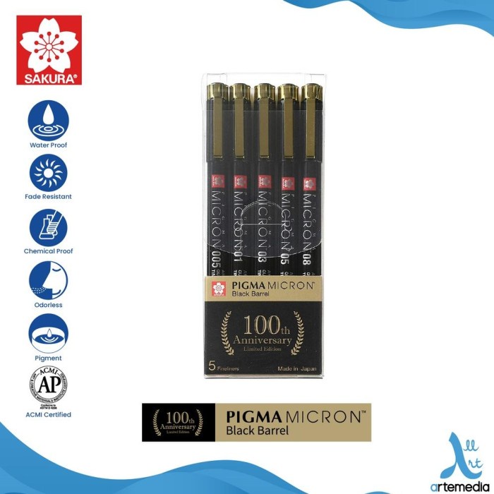 

Terlaris Hot Sale Drawing Pen Sakura Pigma Micron Set 5 Black Barrel Limited