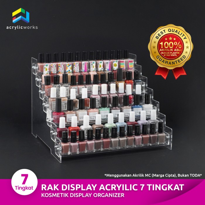Org Rak Acrylic Organizer Rak Tempat Lipstik Rak Tempat Kutek 7 Tingkat