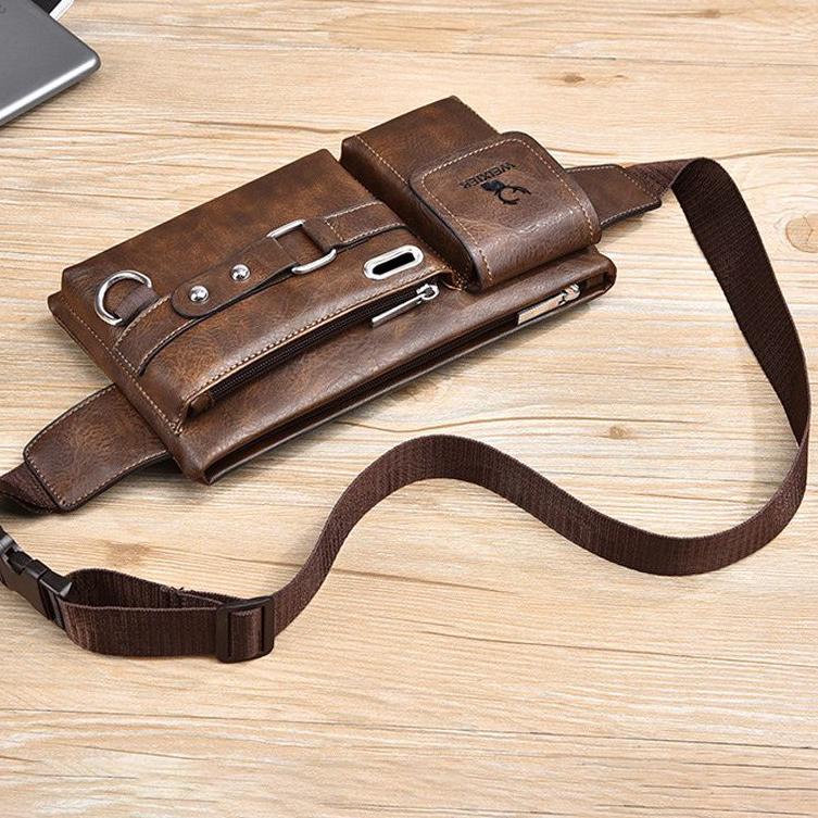 WEIXIER tas slempang pria kulit anti air LANGSUNG KIRIM