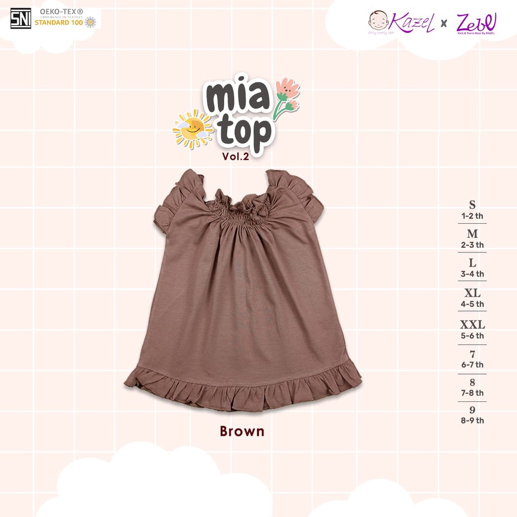 Kazel Mia Top 1-9 Tahun Atasan Ruffle Anak Perempuan / Pakaian Jalan Anak Perempuan x Zebe V2 CBKS
