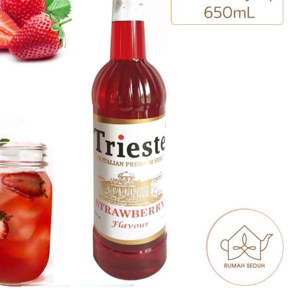 

➪ 650mL Sirup Strawberry merk Trieste - Sirup Stroberi ☇