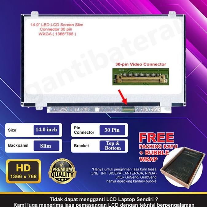 LED LCD Laptop HP 14-bw515au 14.0 inch slim 30 pin