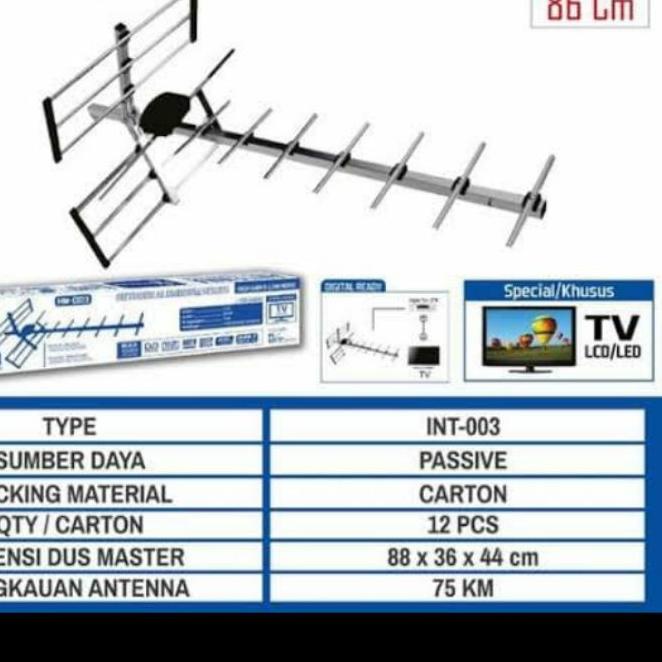 ➼ Antena TV intra 003/antena digital intra/antena luar free kabel 13meter ➽