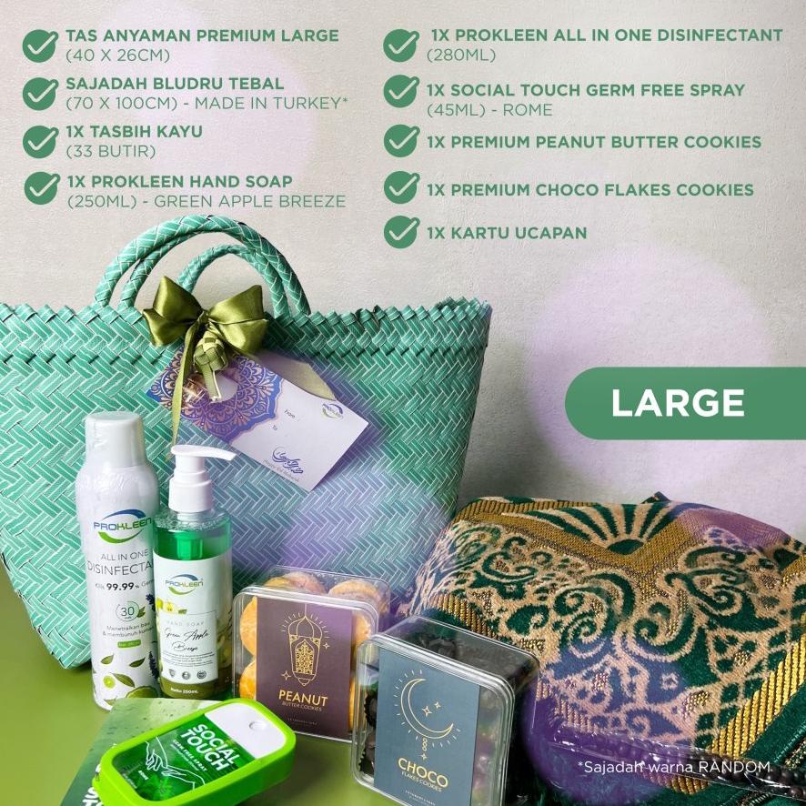 

Produk - Parsel Ramadan Hampers Lebaran Sajadah Cookies Hand Sanitizer - Large Promo Best Seller!!