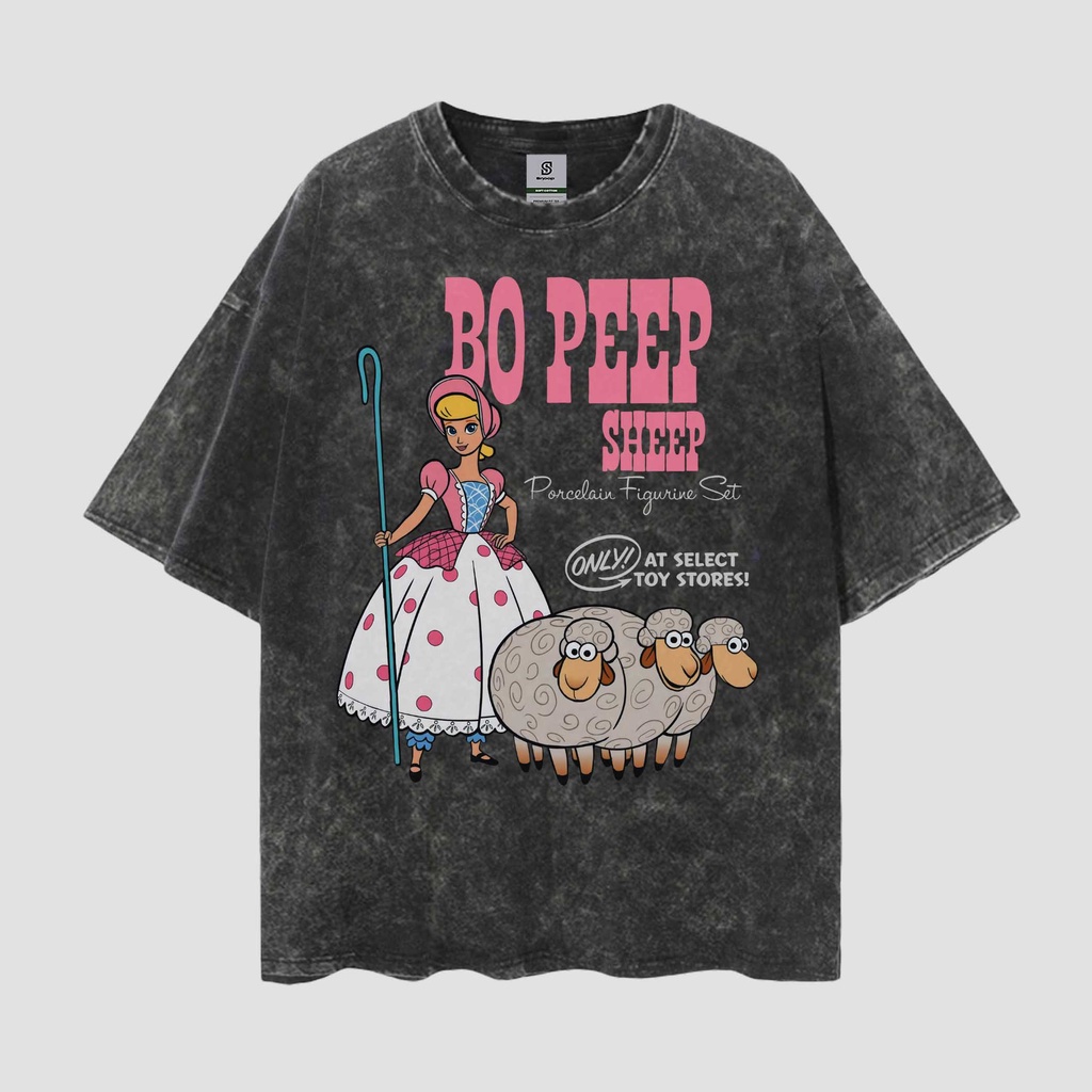 Little Bo Peep And Sheep Toy Story 4 Vintage Style Oversize Washed Tee