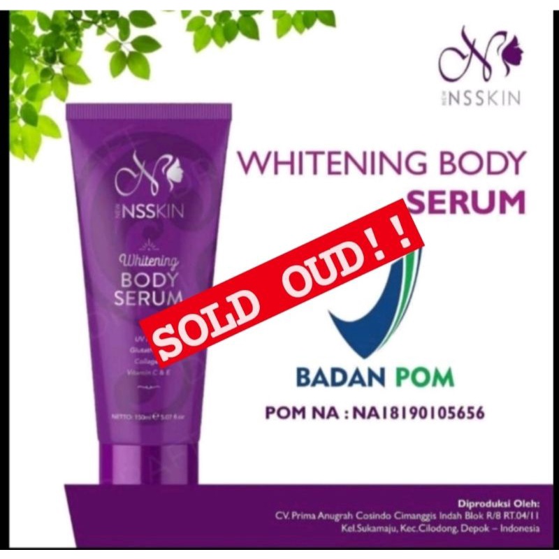 [cod]WHITENING BODY SERUM BPOM by NEW NSSKIN