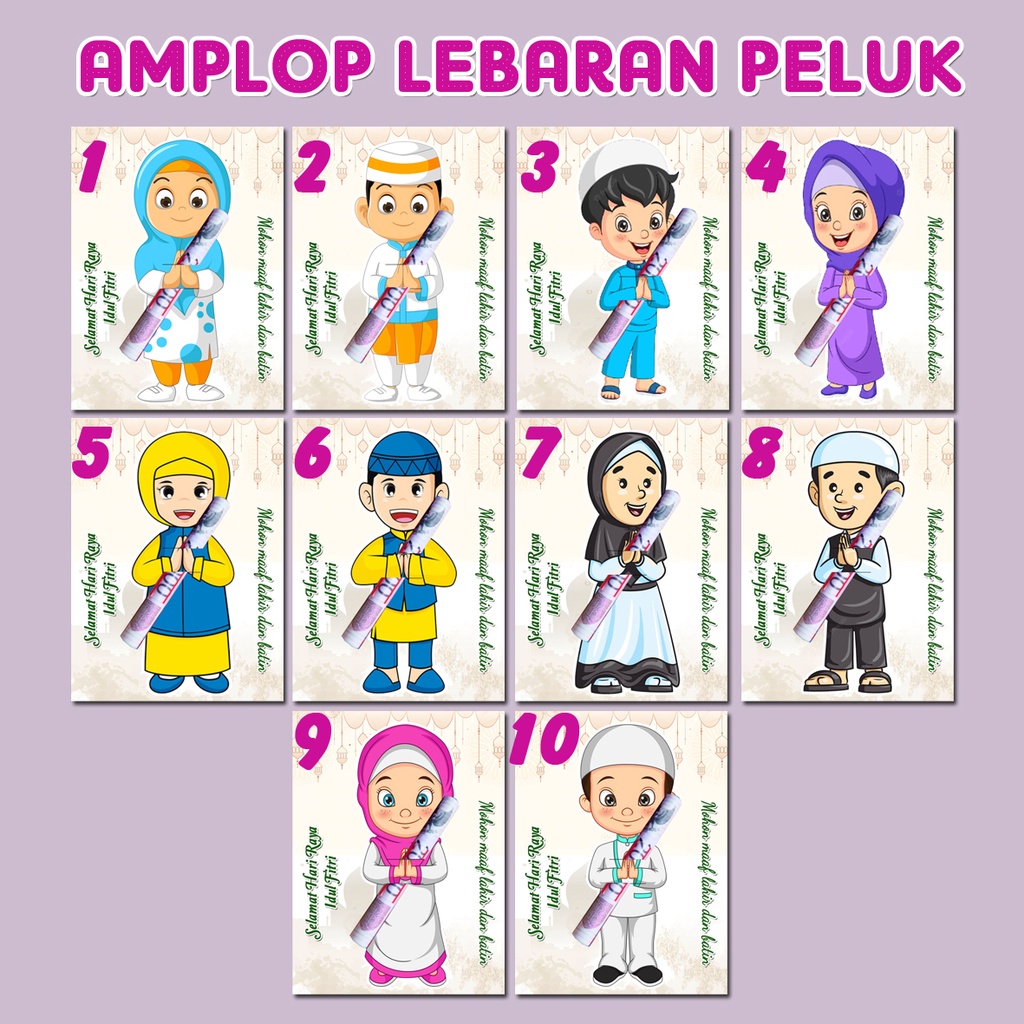 

[1 PACK] AMPLOP LEBARAN KARAKTER MODEL PELUK