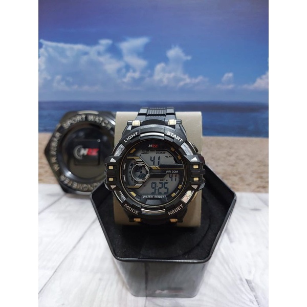 COD JAM TANGAN PRIA HRZ ORIGINAL DIGITAL TIME STRAP RUBBER