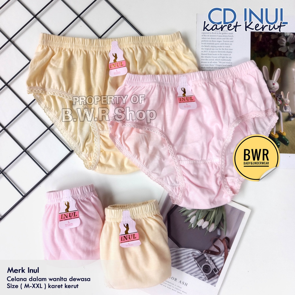 [ 1 Losin ] CD INUL Kerut / Celana Dalam Wanita Sister Karet Kerut Renda Cd Berkualitas - Bwr